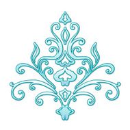 Isolated blue calligraphic pattern Vector illustration N4