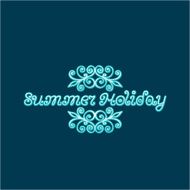 Isolated blue calligraphic pattern Vector illustration N5