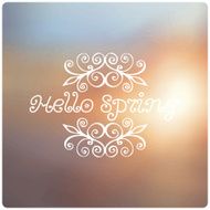 Spring quotes on unfocused colorful background Vector illustration N3