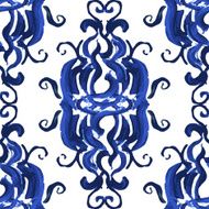 Abstract bright blue blot Vector seamless N2