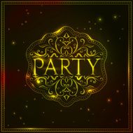 Golden luxury magic Party design template with elegant pattern