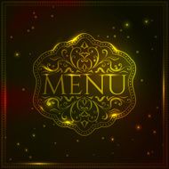 Golden luxury magic menu design template with elegant pattern