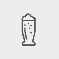 Mug of beer thin line icon