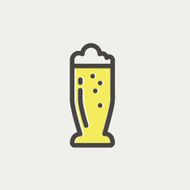 Mug of beer thin line icon N3