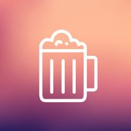 Mug of beer thin line icon N5