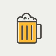 Mug of beer thin line icon N6