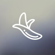 Peeled banana thin line icon