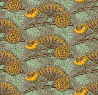 Seamless pattern with ornamental chameleons