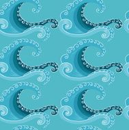Seamless pattern Decorative wave N3