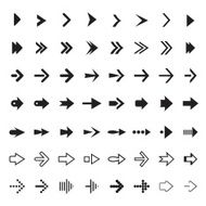 Set of black vector arrows