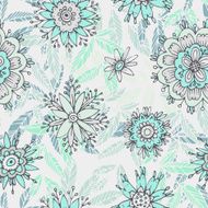 Seamless floral pattern in cartoon stile