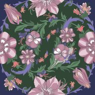 Seamless circular floral pattern