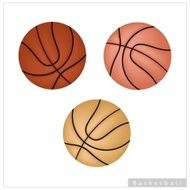 Set of Basketball Ball on White Background