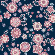 cute flowers seamless pattern with dark backdrop N4