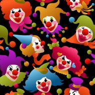 seamless colorful clown portraits