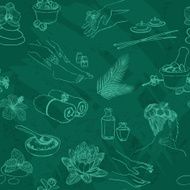 turquoise seamless background with spa elements