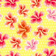 floral texture with stylish seamless hibiscus pattern