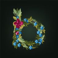 letter Flower alphabet Colorful font Lowercase