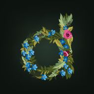 letter Flower alphabet Colorful font Lowercase N3
