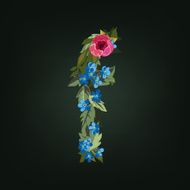 letter Flower alphabet Colorful font Lowercase N4