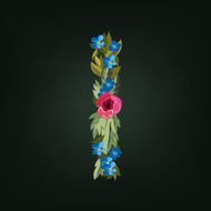 letter Flower alphabet Colorful font Lowercase N9