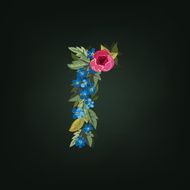 r letter Flower alphabet Colorful font Lowercase