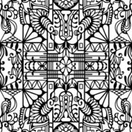 Black and white seamless texture Vector geometric pattern N33
