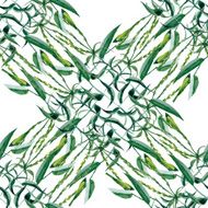 Watercolor seamless pattern with grass Hand painting N2