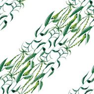 Watercolor seamless pattern with grass Hand painting N3