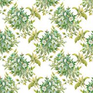 Seamless pattern of watercolor garden flowers N2
