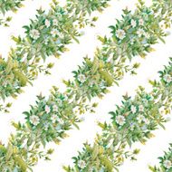 Seamless pattern of watercolor garden flowers N3