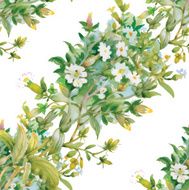 Seamless pattern of watercolor garden flowers N4