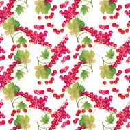 Watercolor seamless pattern with branches rowan berry N2