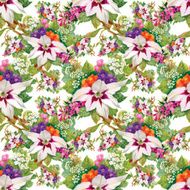 Floral seamless wallpaper in watercolor style N3