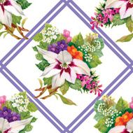 Floral seamless wallpaper in watercolor style N6