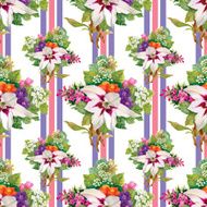 Floral seamless wallpaper in watercolor style N7