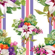 Floral seamless wallpaper in watercolor style N8
