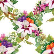 Floral seamless wallpaper in watercolor style N11