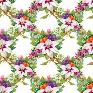 Floral seamless wallpaper in watercolor style N12