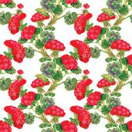 Floral seamless wallpaper in watercolor style N14