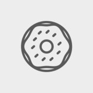 Crispy cookies thin line icon