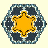 Ornamental round floral pattern Set of four colorful ornament