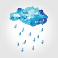 wonderful clouds and raindrops painted watercolor N2