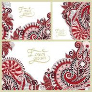 set of floral decorative background template frame design