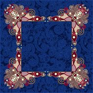 floral frame ethnic ukrainian ornament on paisley background