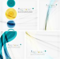 Set of abstract geometric backgrounds Waves triangles lines N6