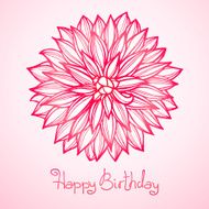 Card with beautiful flower dahlia