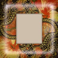 decoration motley animal pattern floral fragments exotic frame