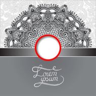 Circle grey lace ornament round ornamental geometric doily patt N2