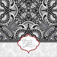 grey floral ornamental template with place for your text